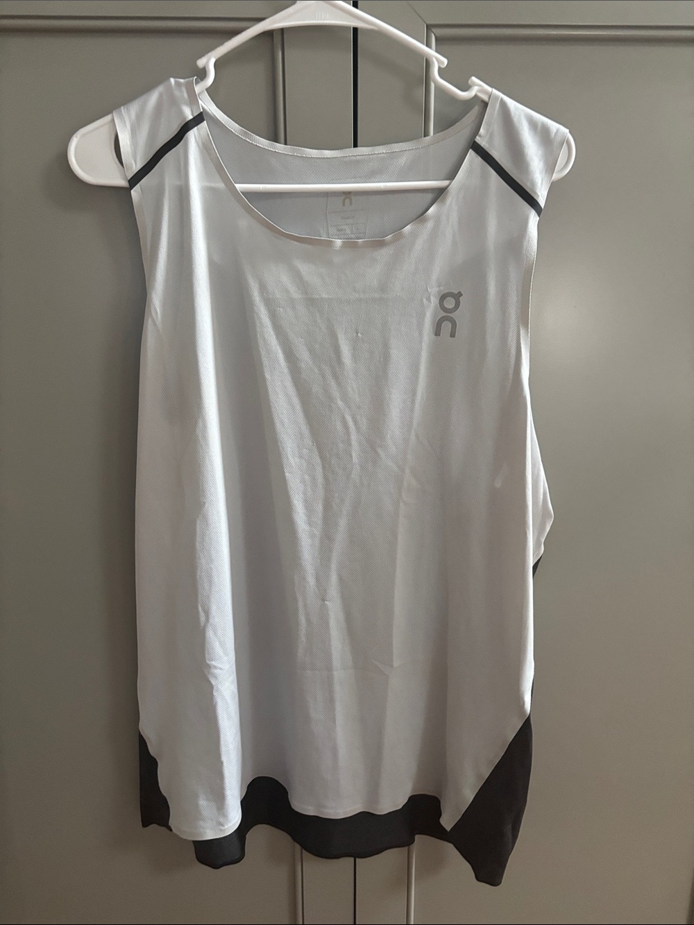 On men’s performance tank Lg